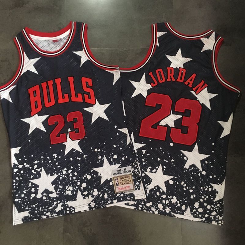 Men Chicago Bulls #23 Jordan Black Independent day embroidery series NBA Jerseys